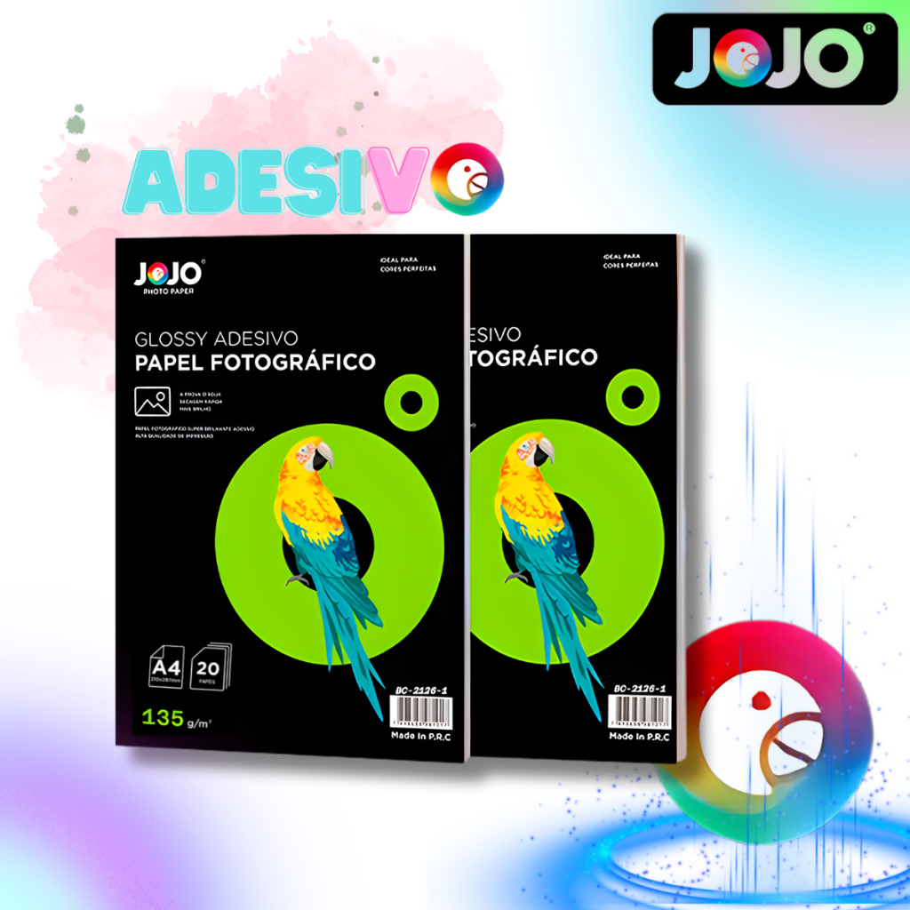 20 á 200 Folhas Papel Fotográfico adesivo 135g Glossy Brilhante A4 Para impressora jato de tinta Up