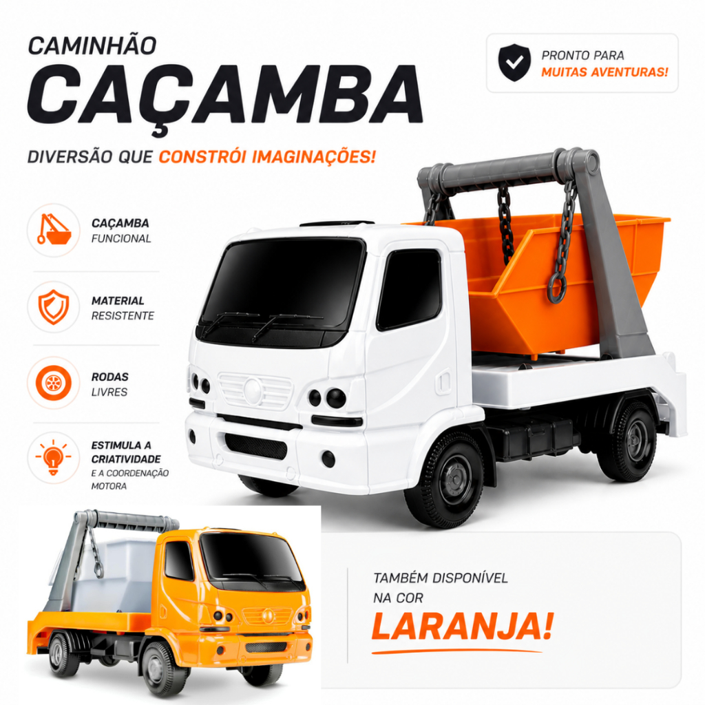 Brinquedo Carrinho Para Criança Caminhão Urban Entulho De Menina Menino Infantil Veiculo Carro Educativo Oferta Promoção