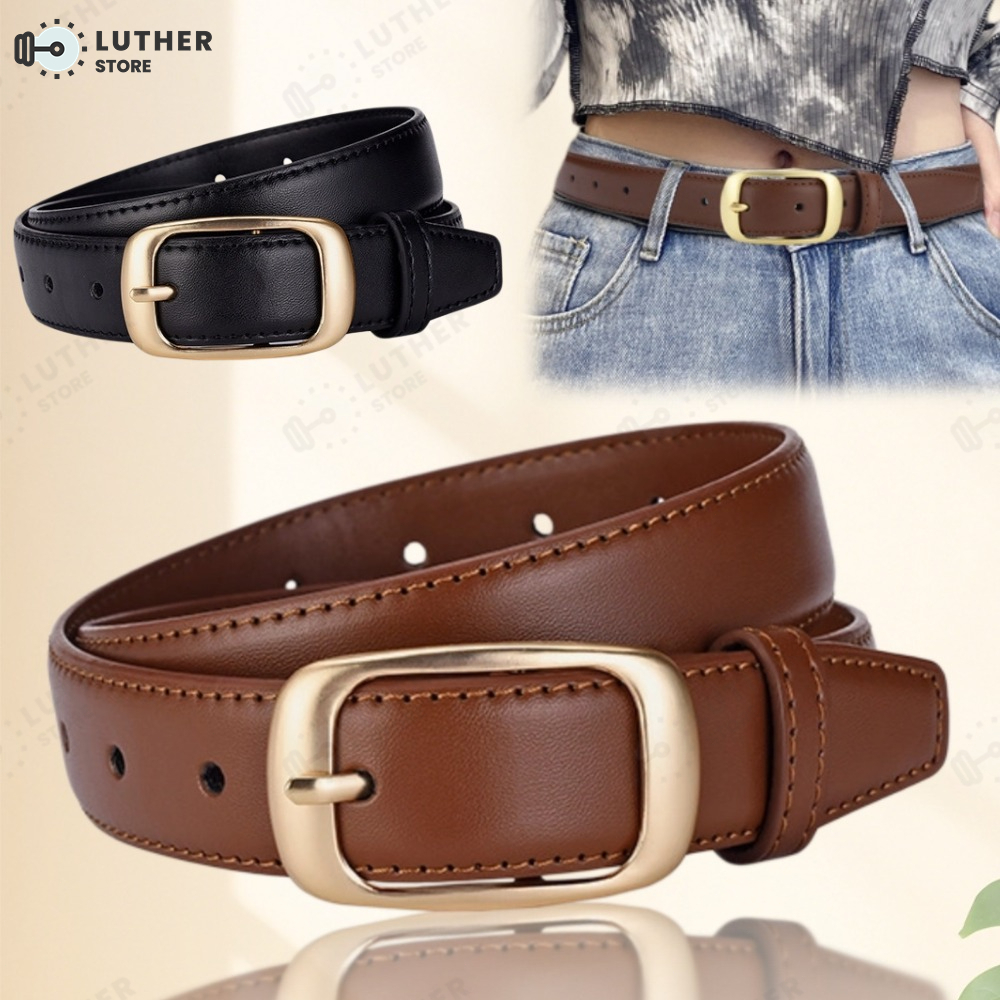 Cinto de Couro Simples - Cinto Masculino/Feminino em Preto e Marrom