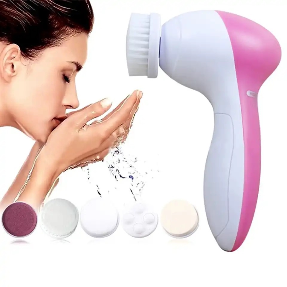 Escova Elétrica Limpeza Massageadora Facial Esfolia ção 5-em 1