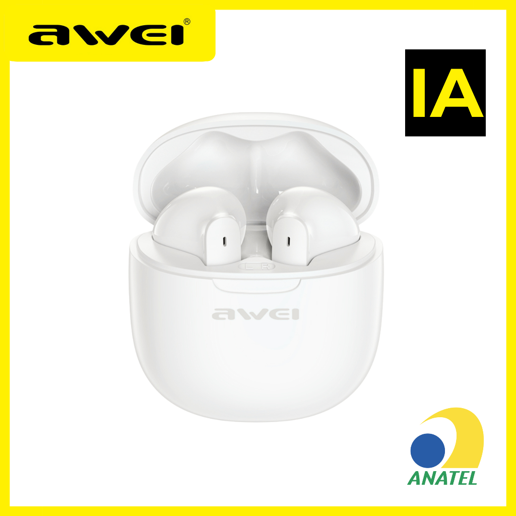 Fone Ouvido Bluetooth T68 com Tradutor IA tempo real Sem Fio Redução Ruído Awei original 25h Musica