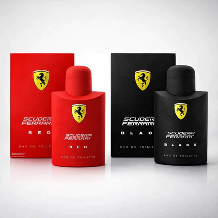 Kit De 1 até 2 Perfumes Ferrari Black e Red Masculino 100ml EDT Importado Longa Duração