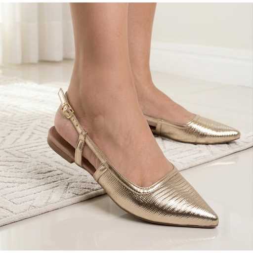 Mule Slingback bico fino sapatilha feminina aberta atras total confort casual elegante