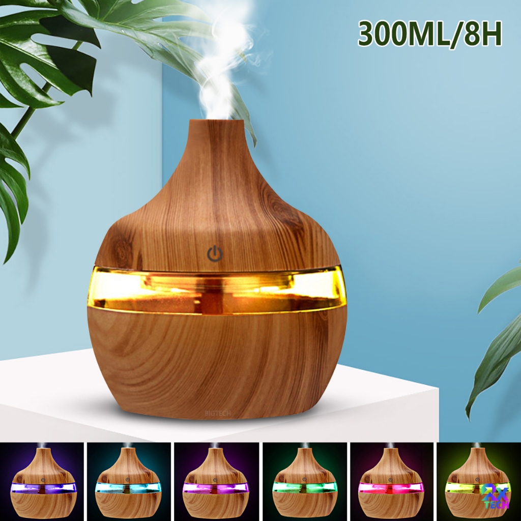 KITDifusor Umidificador De Ar 8H LED De Aromas E Aromatizador De Ambiente Eletrico Humidificador Ultrassônico Portátil