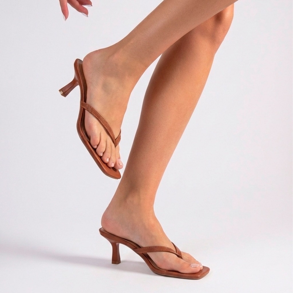 Open Mule Feminino Luna Tamanco Salto Geométrico Taça 6 cm Elegante e Sofisticado