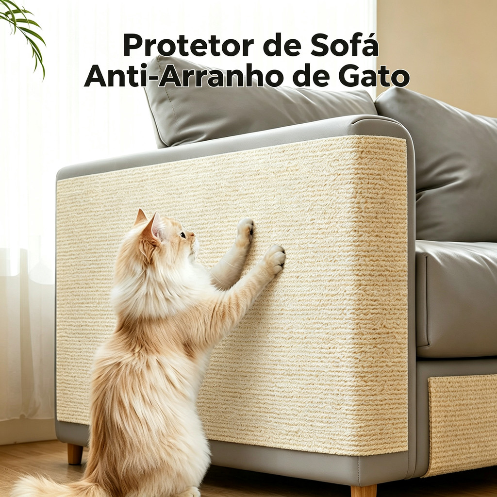 Protetor de Sofá Anti-Arranho Arranhador Adesivo para Gato Carpete Resistente Sem Desfiado Corte Livre Multiuso Móveis