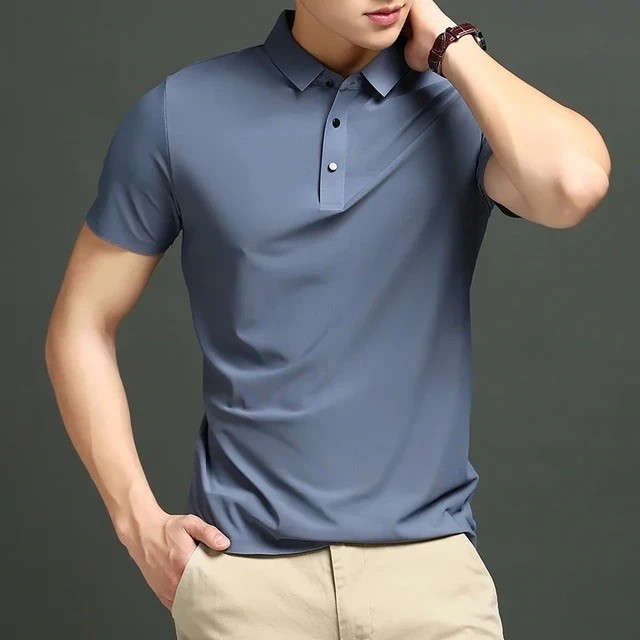 Camiseta Camisa Polo Piquet Masculina em Tecido Gelado Com Elastano Premium Casual Escritorio Social Nao Amassa Estica