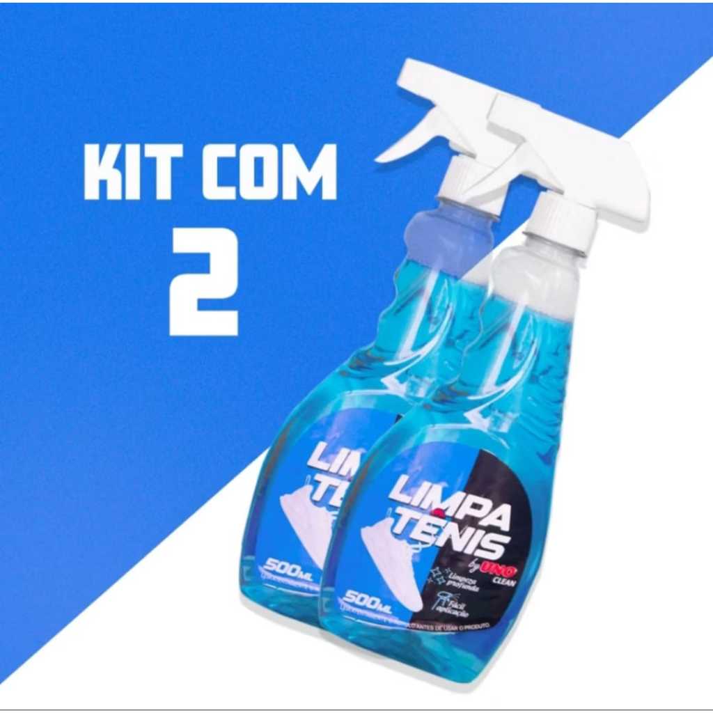 Kit 2 Limpa Tênis 500ml Limpeza Profunda Imediata Tira Manchas limpador Sapatos Branco