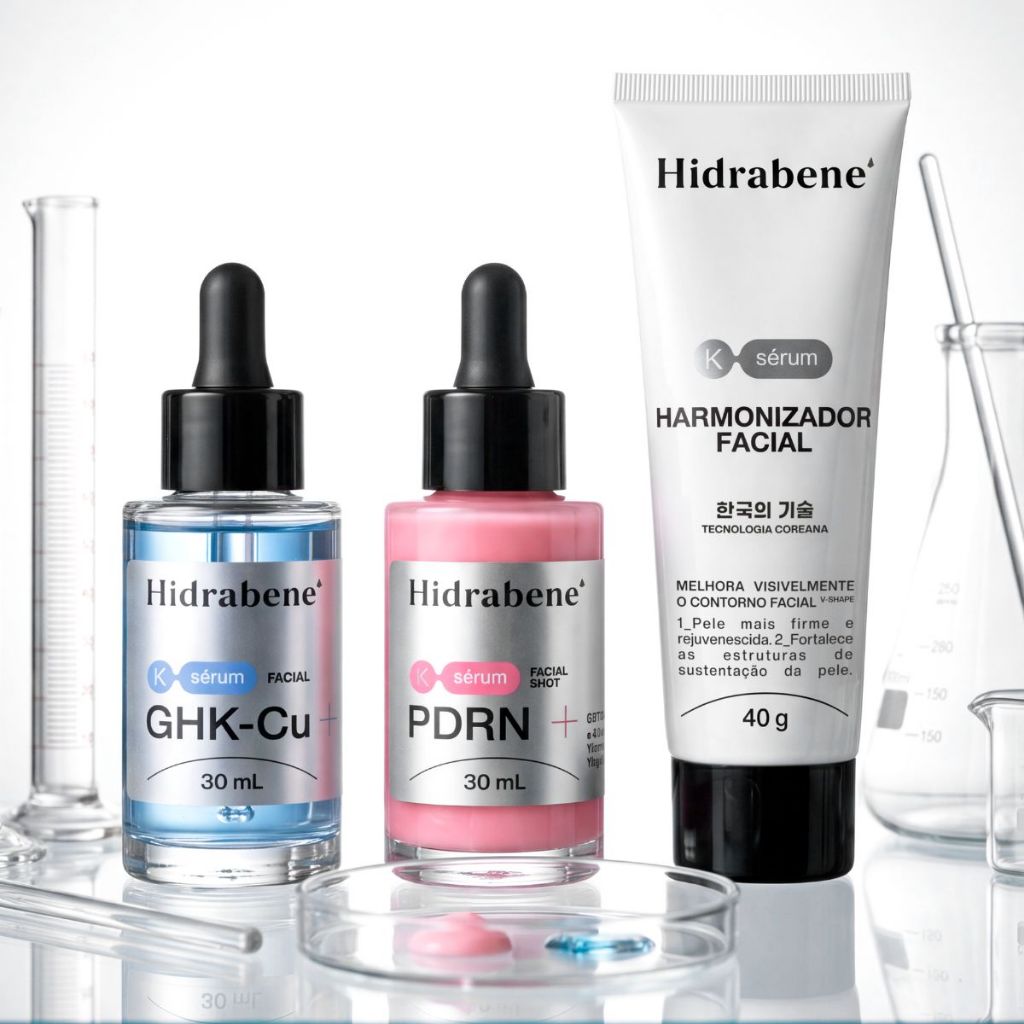 Hidrabene 3 Séruns Faciais Harmonizador V-Shape + Shot PDRN + GHK-Cu Linha Coreana