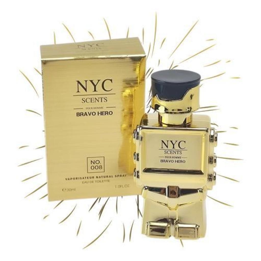 Perfume Importado Nyc Scents Brao Hero 30ml - Masculino Nyc No008 Dourado Amadeirado