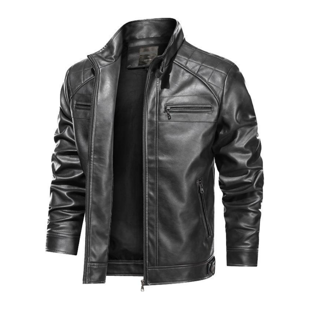 Jaqueta De Couro Masculina Resistente Slim