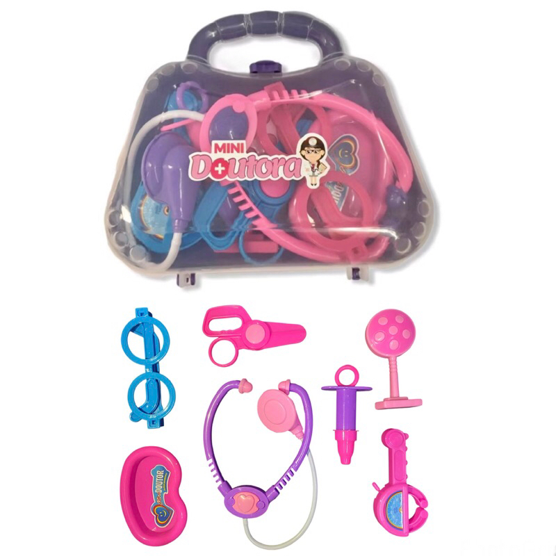 Maleta Mini Médico Brinquedo Educativo de Profissoes Para Crianças Kit Presente de Natal Oferta