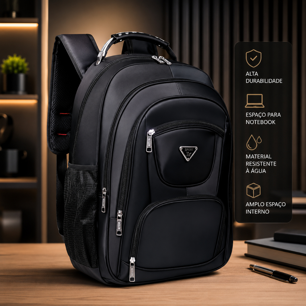 Mochila Bolsa Executiva Impermeavel Para Notebook Trabalho Faculdade Reforçada