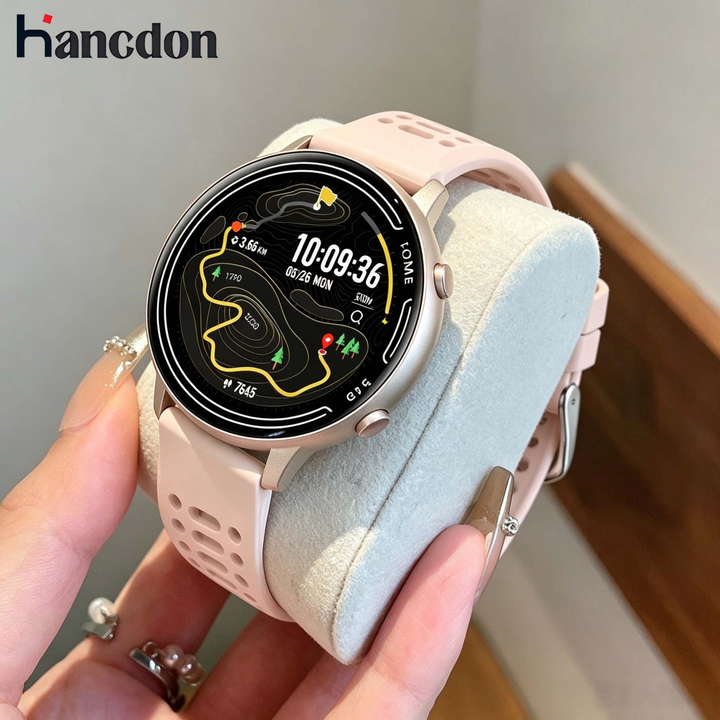 relógio smartwatch feminino/masculino Hancdon KC100 GPS 1.39''HD 100+ esportes Voz com AI IP68 à Prova d'Água